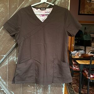 Deep brown scrub top
